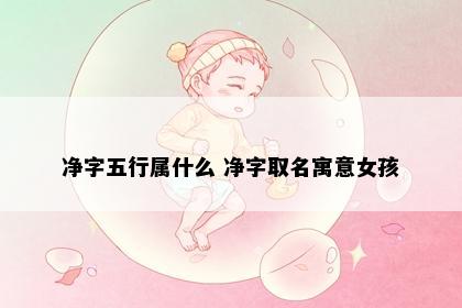 净字五行属什么 净字取名寓意女孩