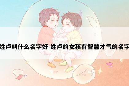 姓卢叫什么名字好 姓卢的女孩有智慧才气的名字