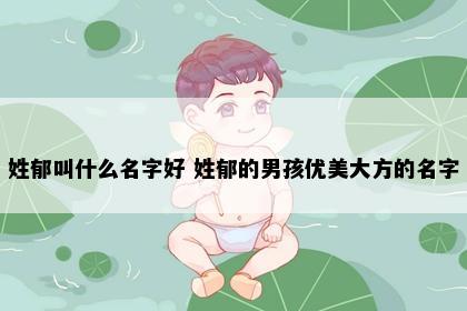 姓郁叫什么名字好 姓郁的男孩优美大方的名字