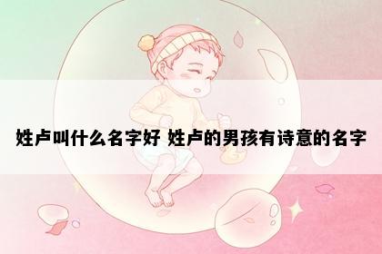 姓卢叫什么名字好 姓卢的男孩有诗意的名字
