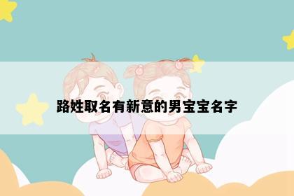 路姓取名有新意的男宝宝名字
