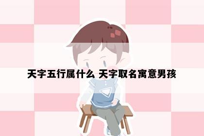 天字五行属什么 天字取名寓意男孩