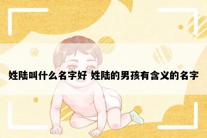 姓陆叫什么名字好 姓陆的男孩有含义的名字