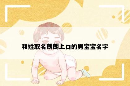 和姓取名朗朗上口的男宝宝名字