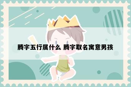 腾字五行属什么 腾字取名寓意男孩