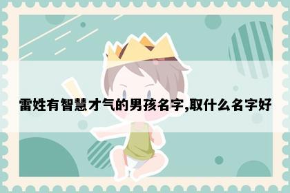 雷姓有智慧才气的男孩名字,取什么名字好