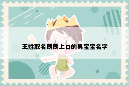 王姓取名朗朗上口的男宝宝名字