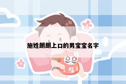 施姓朗朗上口的男宝宝名字