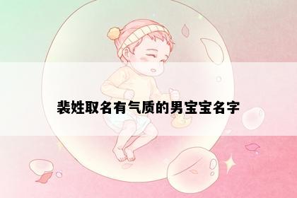 裴姓取名有气质的男宝宝名字
