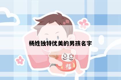 杨姓独特优美的男孩名字