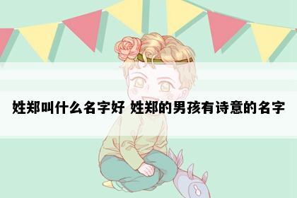 姓郑叫什么名字好 姓郑的男孩有诗意的名字